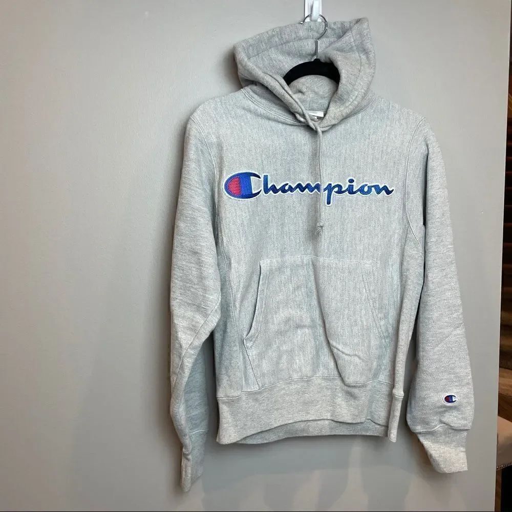 Men’s Champion Reverse Weave Gray Hoodie XS